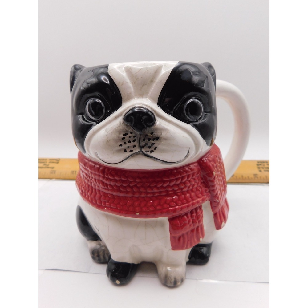 French Bulldog With Red Scarf Boston Warehouse Coffee Mug